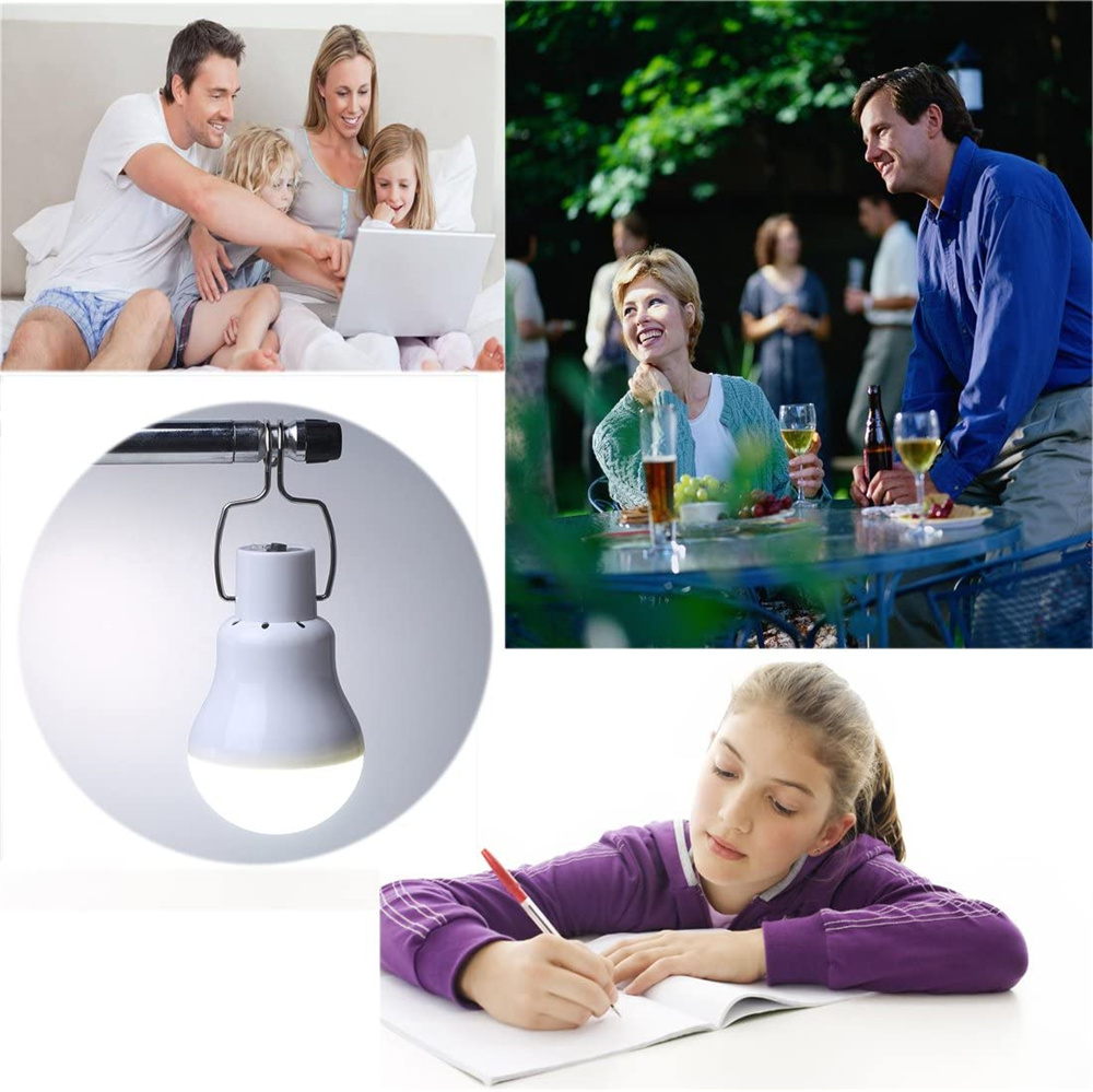 Lámpara alimentada por energía Solar, bombilla Led portátil, luces recargables para tienda de campaña, pesca nocturna, Panel de energía Solar de emergencia, luz Solar