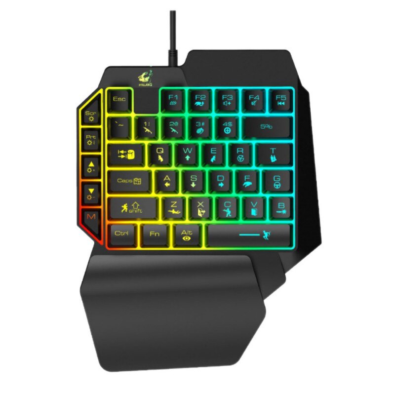 SL-USB Wired Keyboard Mouse One Hand Portable Responsive PC Phone Gaming Keypad Mice: keyboard