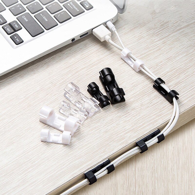 5Pcs Finisher Draad Klem Draad Organisator Kabel Clip Gesp Clips Ties Fixer Fastener Houder Data Telefoonlijn Usb Winder