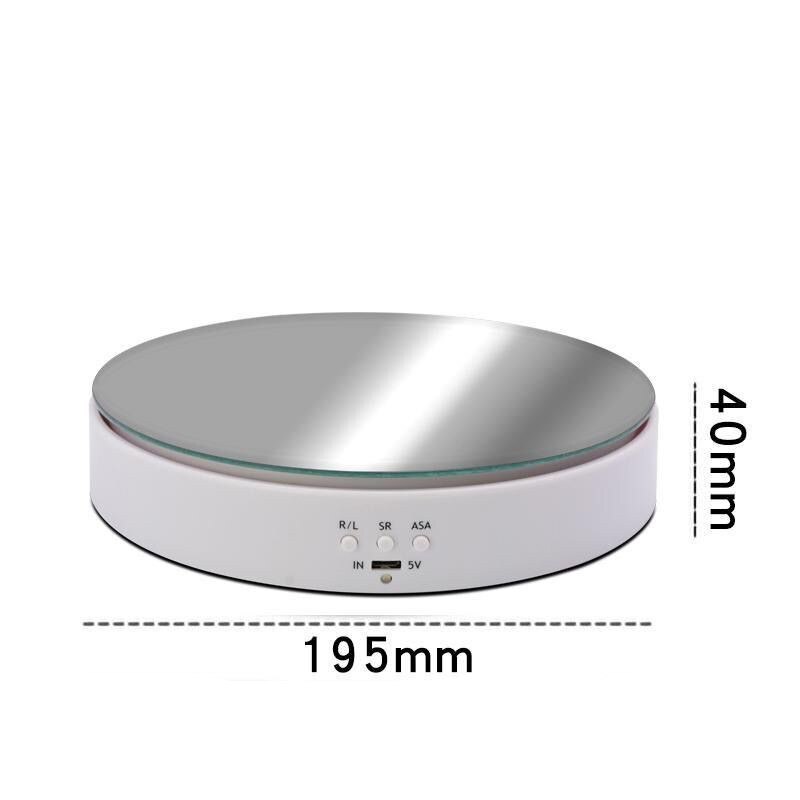 19.5cm elektryczna, obrotowa tarcza wyświetlacza może być przechowywana robić zasilania USB: biały