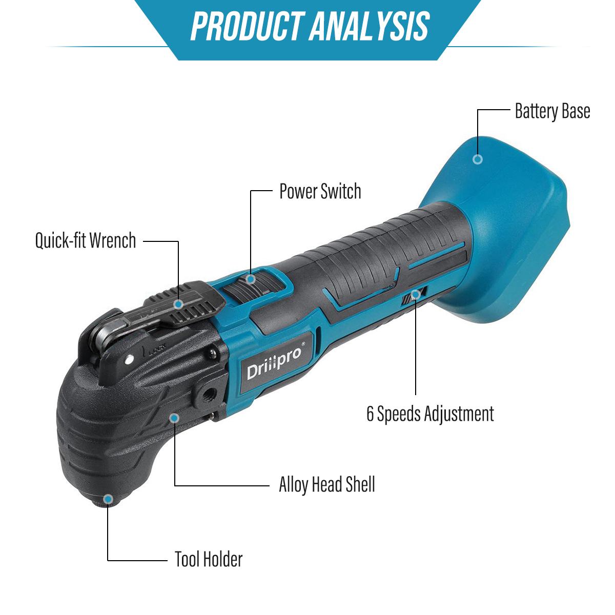 Cordless Oscillating Multi function Tool Electric Saw Trimmer Trimming Shovel Cutting Machine Woodworking Tool for Makita Batter