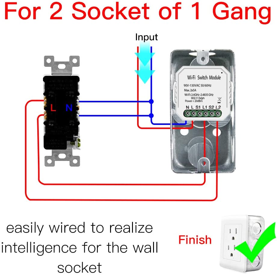 Wifi Smart Licht Schalter Modul Smart Home, tuya APP Fernbedienung Arbeitet mit Alexa/Google Home/Siri 1/2 Weg Diy Breker
