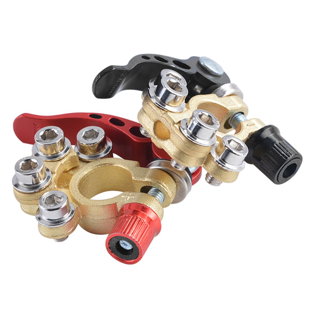 1 Pair Car Battery Terminal Wire Cable Clamp Terminal Quick Disconnect Shut-Off Connectors for Car Auto Accessories