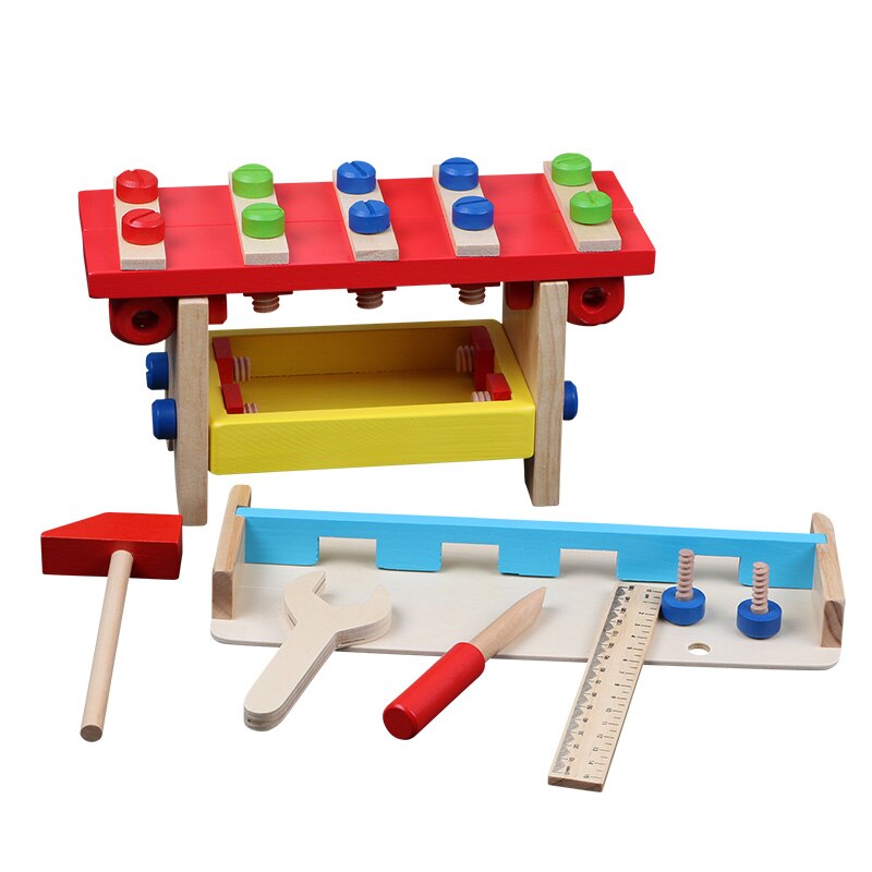 Boys Toys Wooden Intellectual Tool Set Maintenance Box Building Tools for Carpentry Wooden Toy Kids Educational Toy for Children