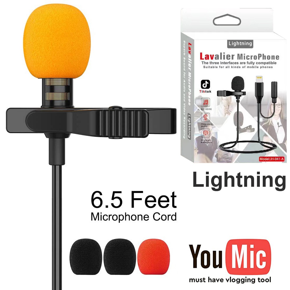 Zewnętrzny klips klapa Lavalier Błyskawica z 3.5mm audio Jacek mikrofon dla iPhone 7 8 XS XR XSMAX 11 zawodowiec Max iPad mini powietrze