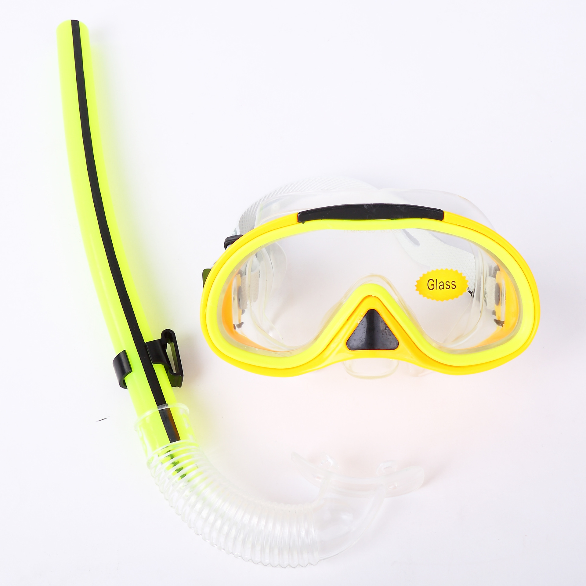 Adult Diving Gear Swimming Goggles Tempered Glass Diving Glasses Snorkel Set Adult Snorkel Set Diving Equipment: Yellow