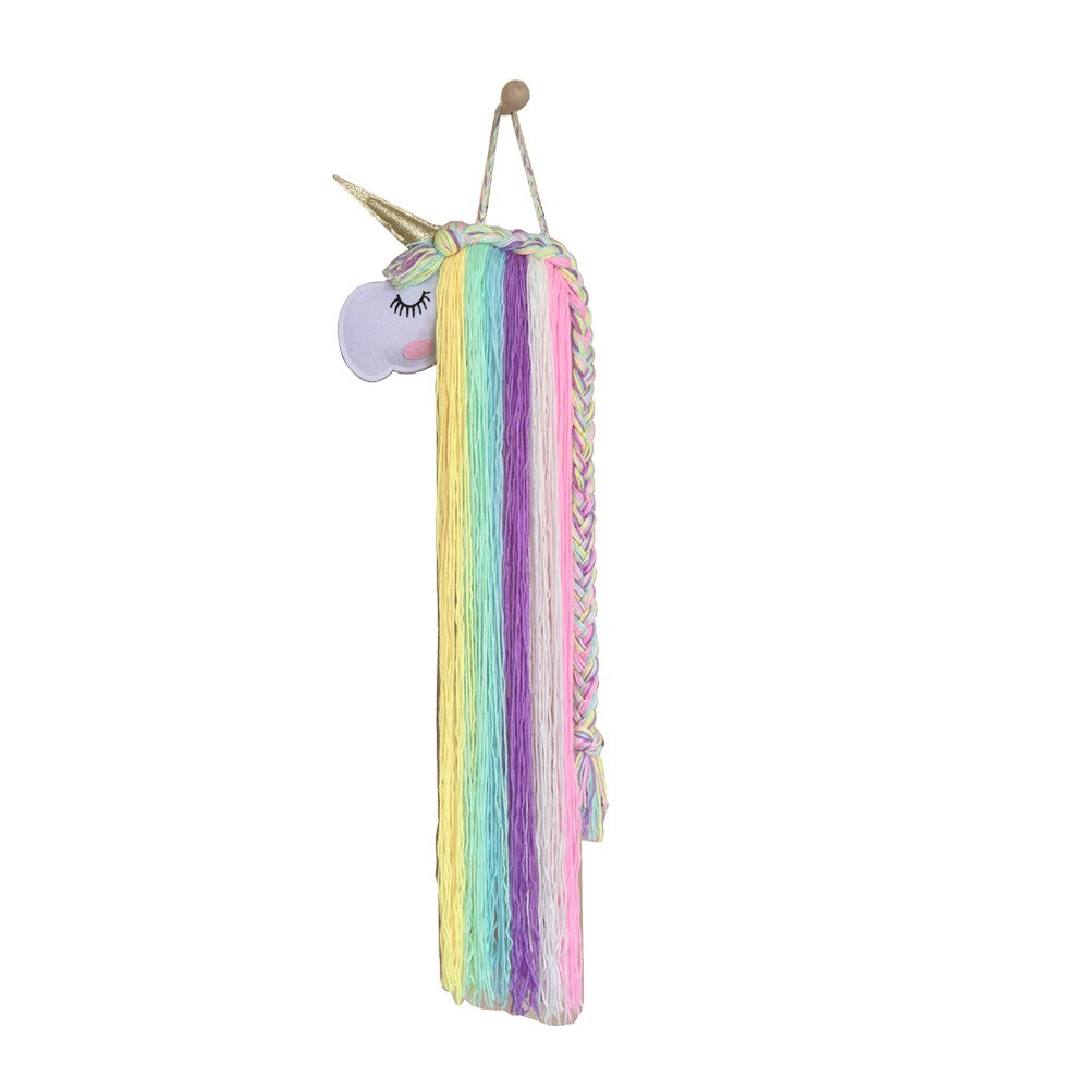 INS-horquillas de unicornio de fieltro para niños, accesorios para el cabello, cinturón de almacenamiento para colgar en la pared, tiara, cinturón de acabado, estante de acabado