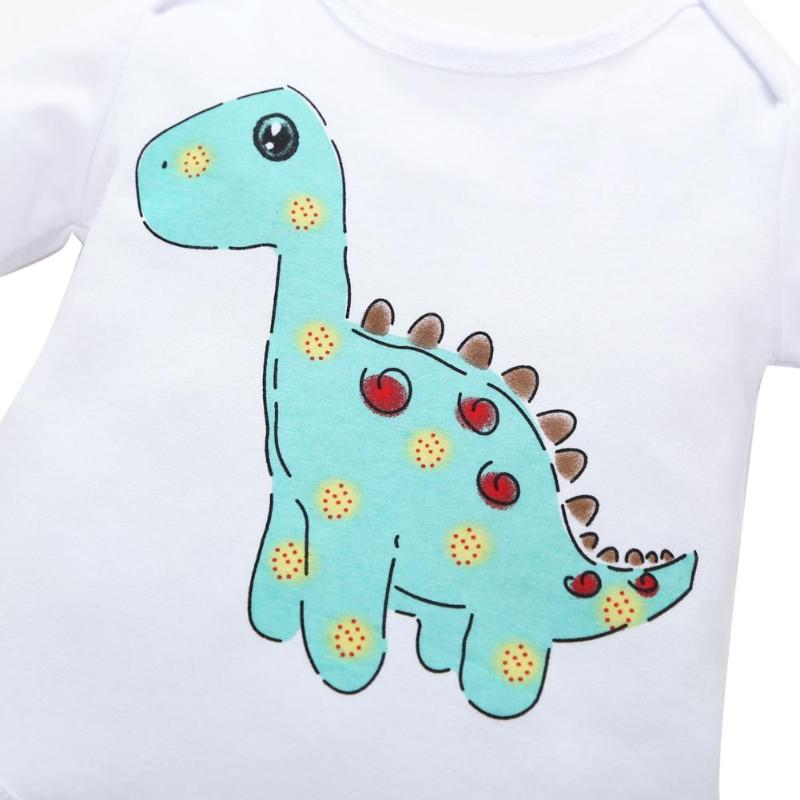 Baby Cartoon Paard Dinosaurus pak Jongen Meisje Kleding Lange Mouw Animal Print O-hals Herfst Lente Jumpsuit 0-18 M