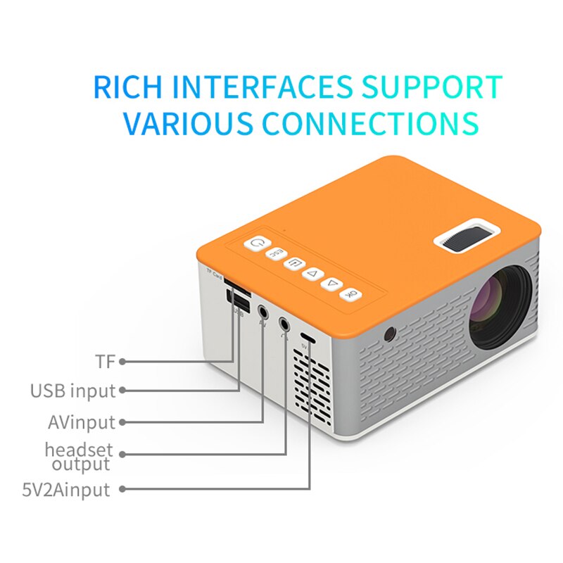 UC28D LED Mini Projector HDMI USB Audio Portable Projector Home Media Video Player Home Theater Cinema Office Supplie