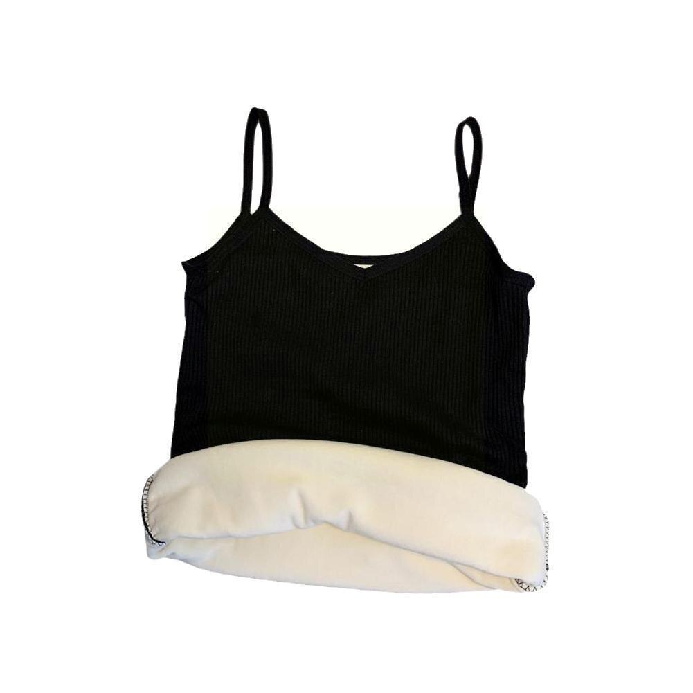 Chaleco de terciopelo sin mangas para mujer, ropa interior gruesa, cálida, combina con todo, camiseta cálida, E9n1