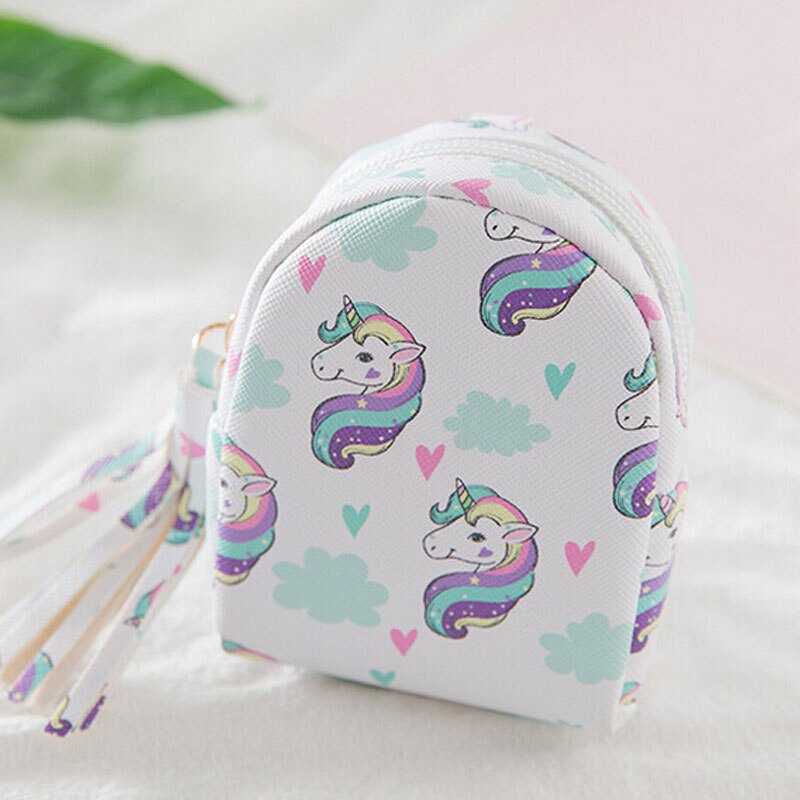 Multi Purpose Womens Glitter unicorn Small Mini Wallet Card Holder Coin Purse Unicorn Handbag zipper Waterproof Key Hanging: 9