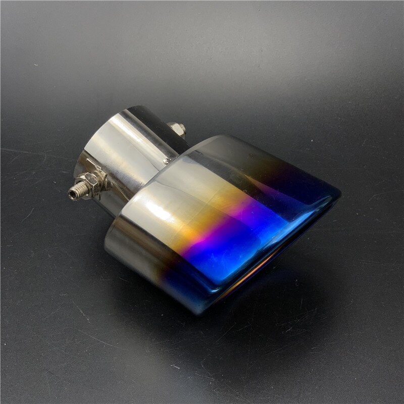 Car Styling Exhaust Pipe Tube Case For SEAT Ibiza Leon Toledo Arosa Arona Alhambra Exeo FR Supercopa Mii Altea Cordoba cupra: B type Bent Blue