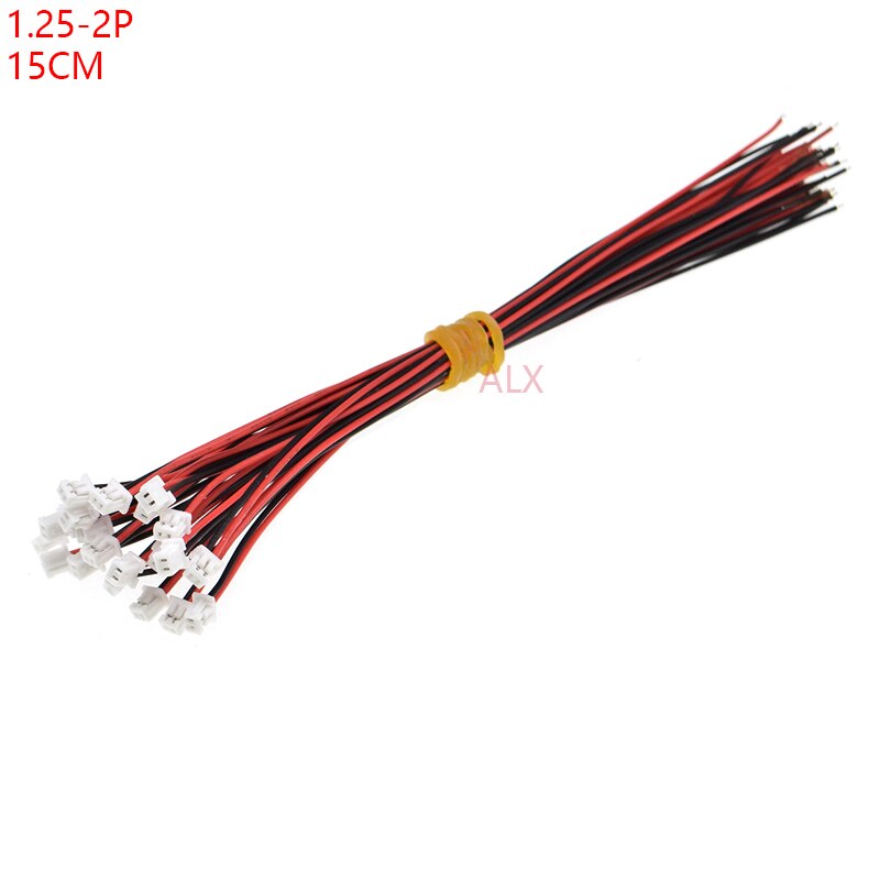 20 Pcs 150 Mm Mini Micro Jst 1.25 2pin Vrouwelijke Plug Connector Met Draad 1.25 Mm 2pin Kabel
