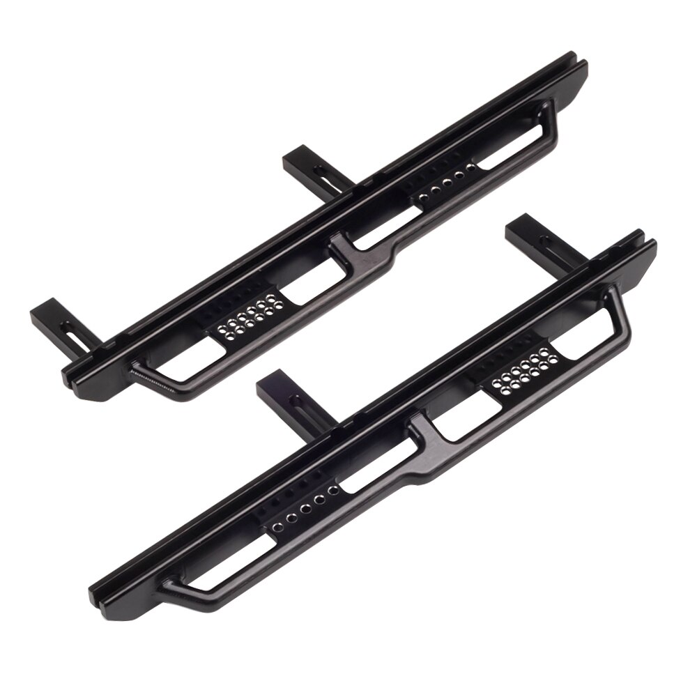 2 Stuks Cnc Aluminium Rock Sliders Rails Pedaal Kant Stap Boord Voor 1/6 Rc Crawler Auto Axiale SCX6 Jeep Jlu wrangler 4WD Upgrade Onderdelen: Black
