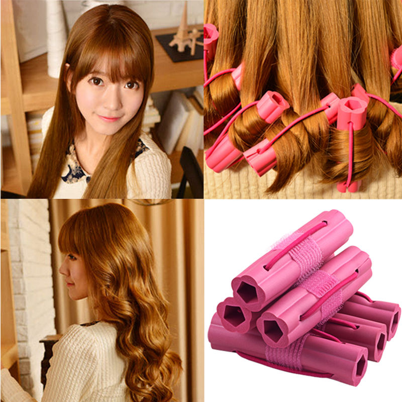 6PCS Soft Hair Curler Roller Curl Bendy Rollers DIY Magic Curlers Tool Styling Spons Curling