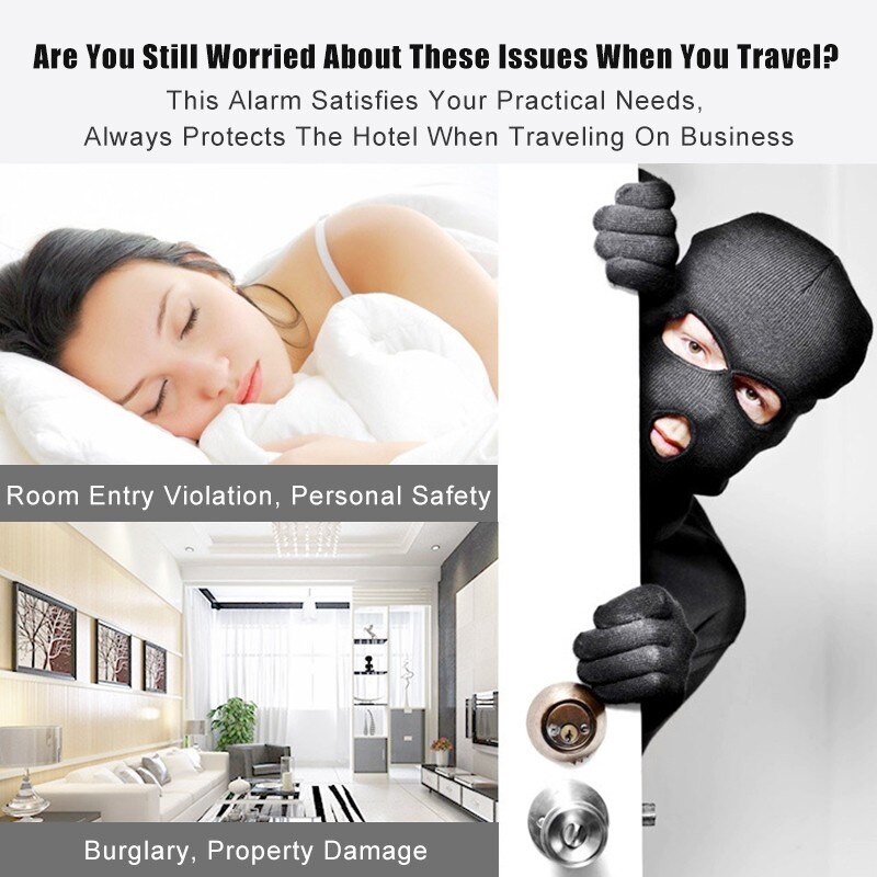 120dB Smart Alarm Wireless Alarm Door Stop Alarm for Home Wedge Covered Alarm Security System Block Blocking Alarm System