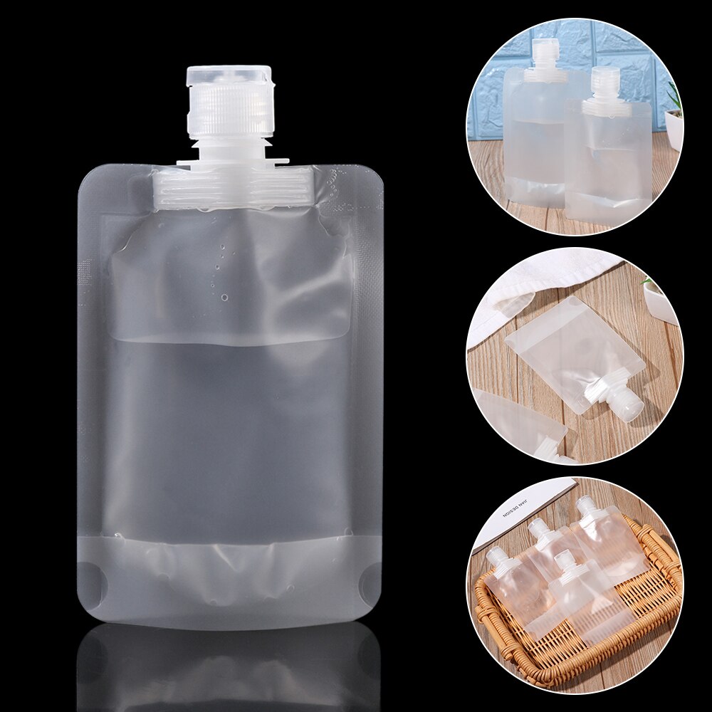50ml/100ml Spout Bag Liquid Stand Pouch Durable Clear Travel Mini Bag Disposable Liquid Shampoo Lotion With Spout Sealed Bag