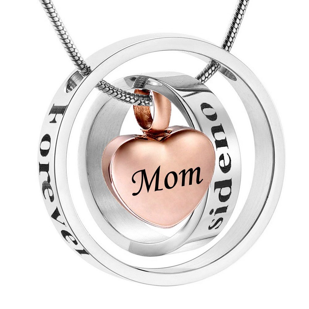 Cremazione Urna Collana Viene Fornito Con Le Ceneri del Cuore Dei Monili di Angelo Ala E Nati Memorial Pendente Per La Mamma: Rose gold