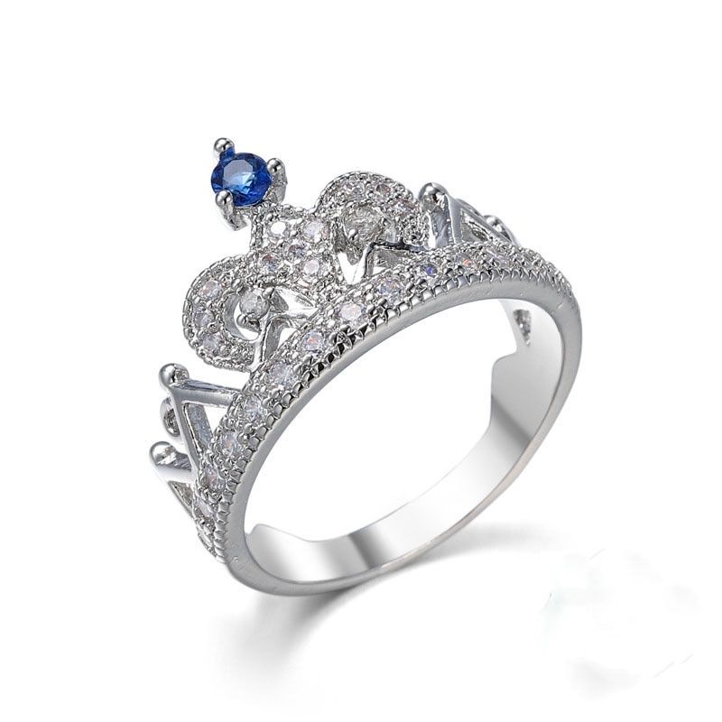 Exquisite Princess Crown Shaped Ring 925 Sterling Sliver CZ Rings for Women Ladies Aneis De Ouro Zirconia Jewelry