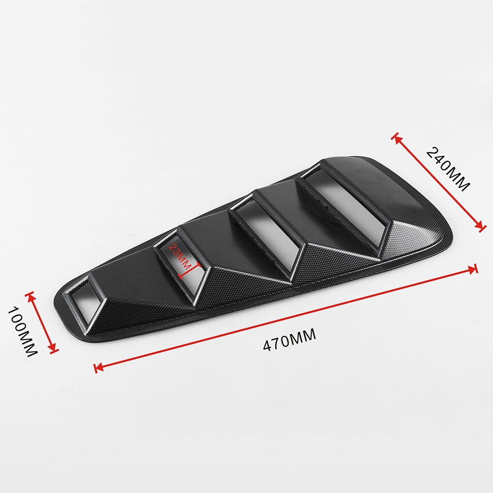Para 05-14 Ford Mustang 1/4 cuarto lado posterior persianas Scoop Cover Vent GT brillo negro ventana trasera cubierta de persianas