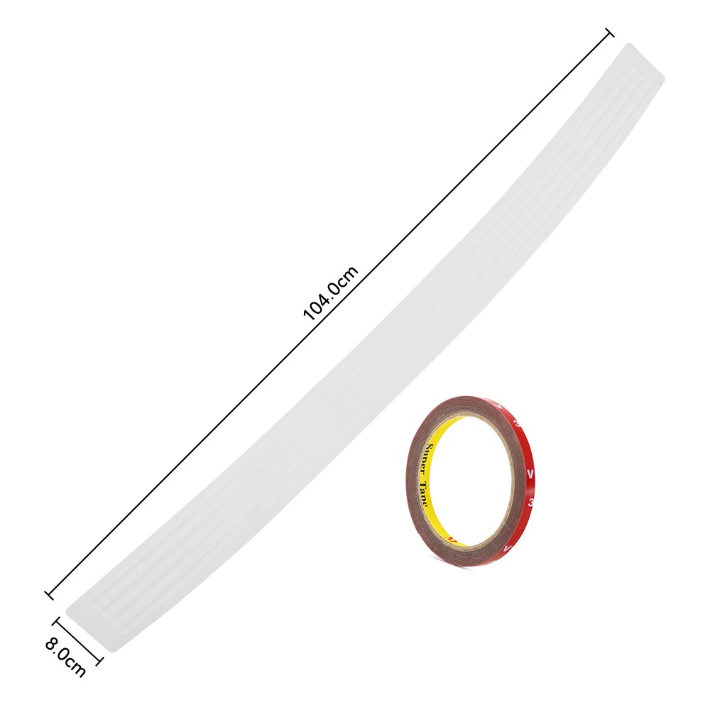 Auto Voor Volvo S60 V60 S80 S40 V40 XC60 CX70 XC90 Auto Rubber Achterhoede Protector Trim Auto Cover zwarte Cover Accessoires: 104CM X 8CM White