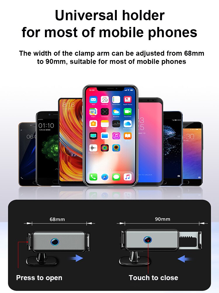 Electric Car Phone Holder Automatic Induction Mobile Phone Car Holder Stand For Huawei iPhone Xiaomi Samsung Air Vent Mount