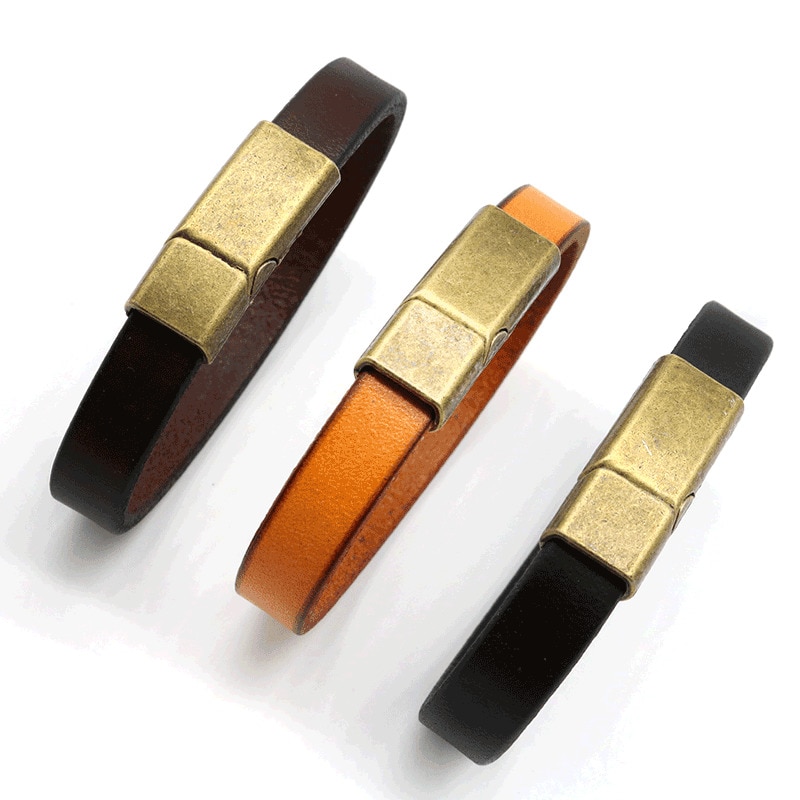 Enkla läderarmband för män magnetiskt lås charmarmband för män trendiga smycken manliga armband