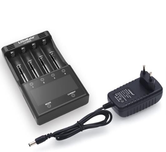 LiitoKala Lii-500S LCD Touch Battery Charger - 1-4 Batteries - USB Output - Quick Charge: 500S and adapter / US plug