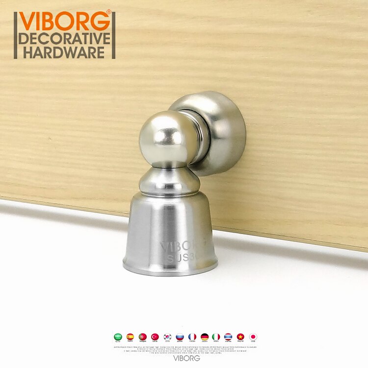 VIBORG Luxus Solide SUS304 Edelstahl Boden Zauberstab montiert Magnetische Magnet Tür Stopper Tür halt Türstopper RS-32S