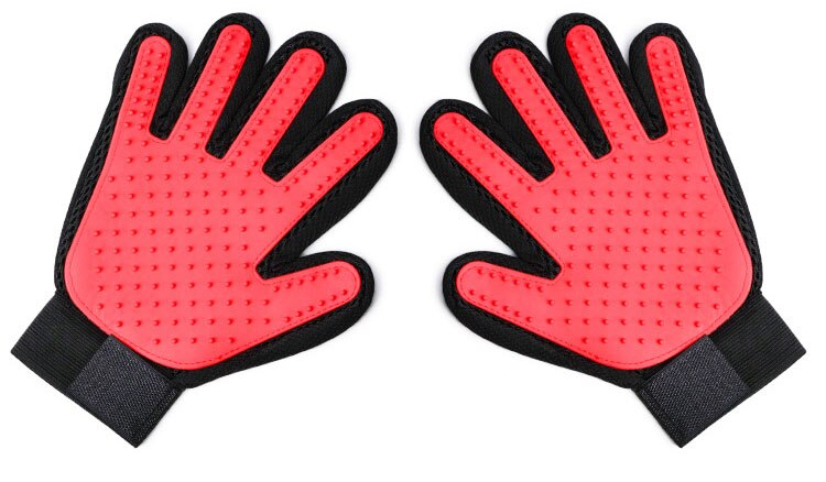 Pet Cat Glove For Animal Comb Cat Grooming Deshedding Right Hand Hair Removal Brush Finger Touch Glove: 7 / Tow Hands