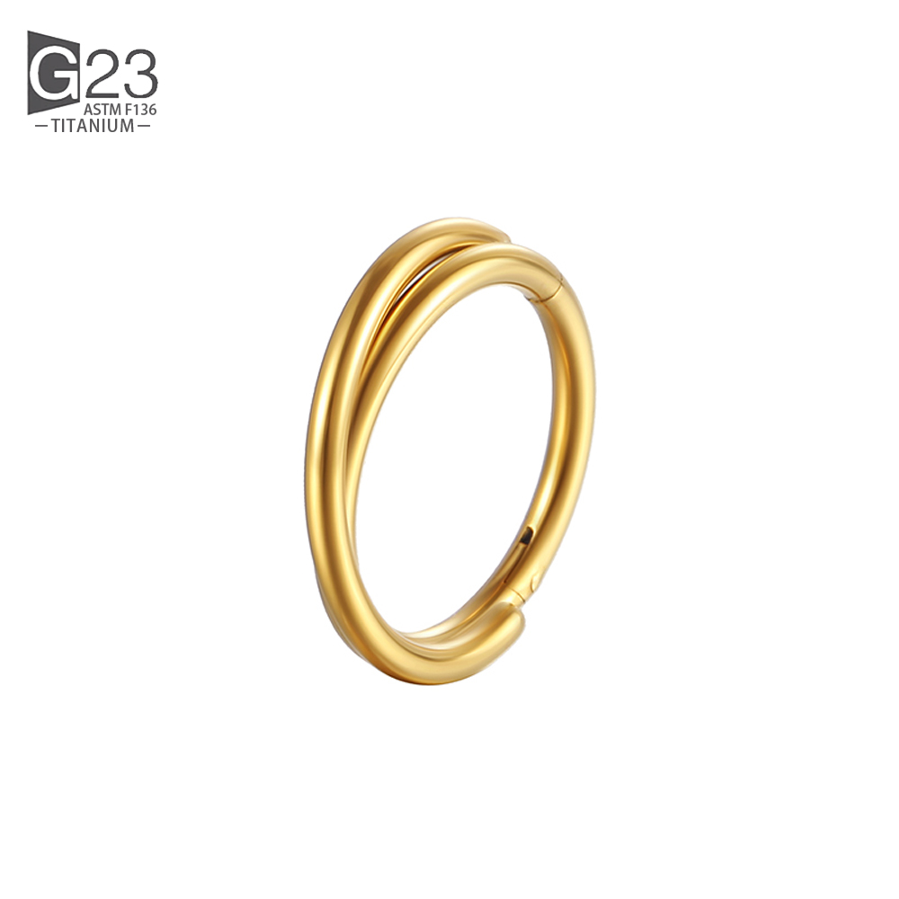 G23 Titanium Implantaat Scharnierende Naadloze Oorbellen Clicker Hoepel Ring Voor Kraakbeen Helix Toren Septum Daith Tragus Schelp: WHITE / Goud-kleur