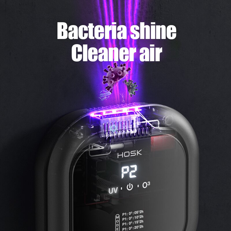 Purificador de aire para el hogar, generador de ozono con UV + aromaterapia, iones negativos, elimina el olor a humo de formaldehído, limpiador de aire
