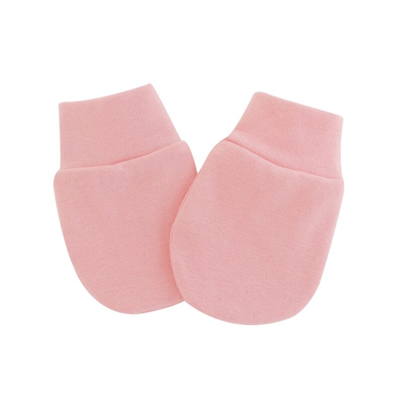 1 paar zachte katoenen handschoenen tegen krabben voor baby's, bescherming voor het gezicht en handbescherming voor baby's, benodigdheden: Roze
