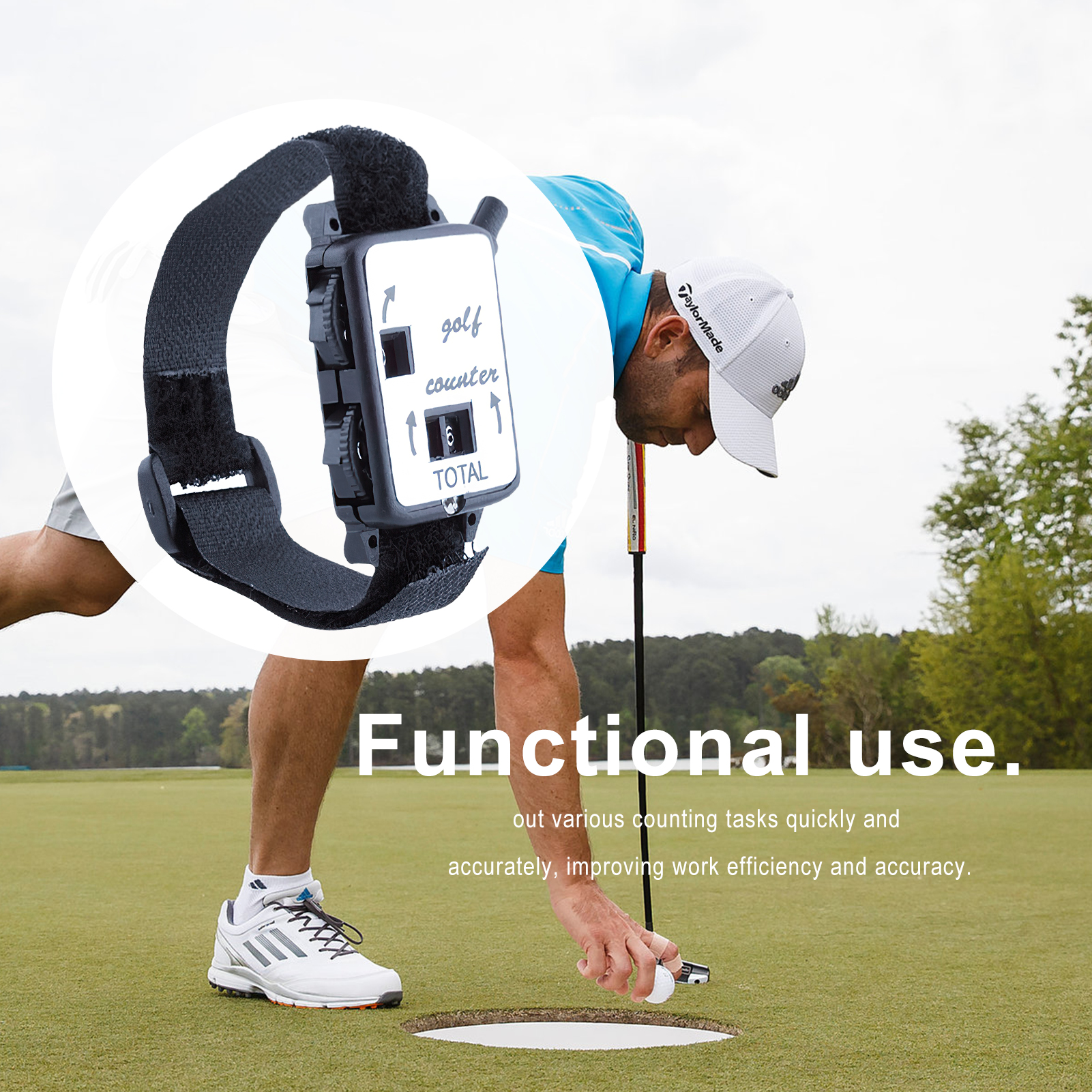 Golf Zähler Clicker Golf Schlaganfall Zähler Handbuch Armbinde Golf Ergebnis Zähler Uhr Golf Ergebnis Zähler Uhr Hand mechanisch