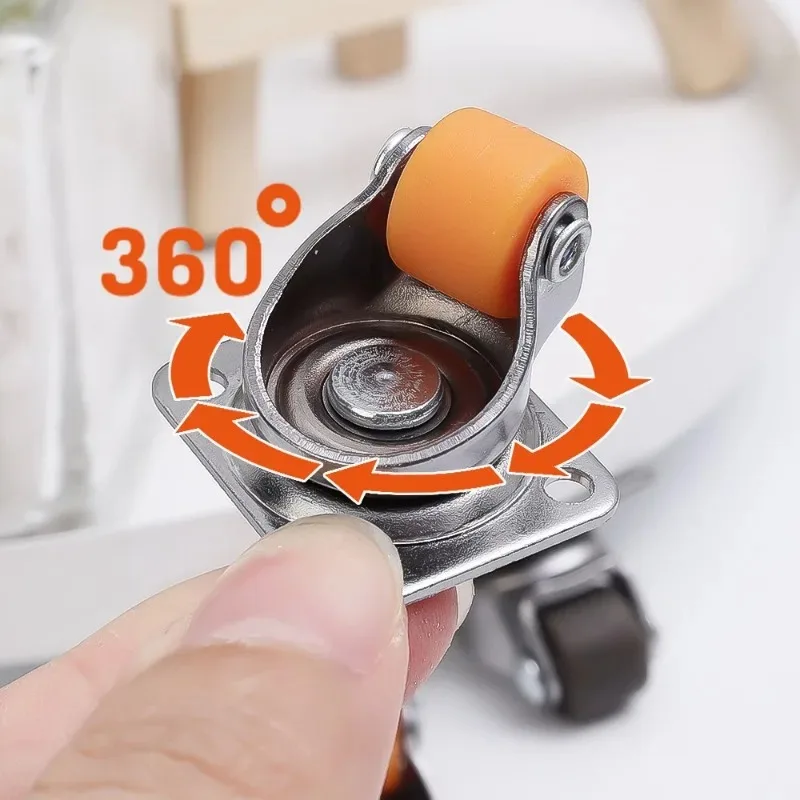 16/1 STKS Mini Universele Wiel Meubelzwenkwiel met Zacht Rubber 360 ° Opbergdozen voor rotatiepoelie Zwaar uitgevoerde zwenkwielen