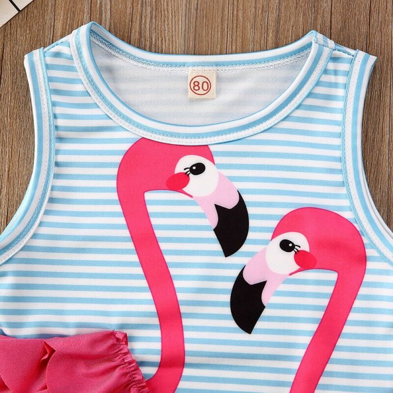 Summer Flamingo Kids Baby Girls One Piece Swimsuit Bikini Swimwear Cute Cartoon Toddler Girls Bathing Suit Beachwear