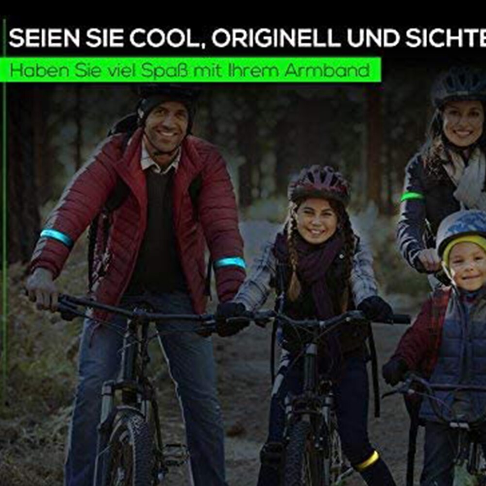 USB Ladung LED leuchtend Nacht Lauf Armbinde Armbinde draussen Sport Armbänder Laufende Licht Für Läufer Jogger Radfahren