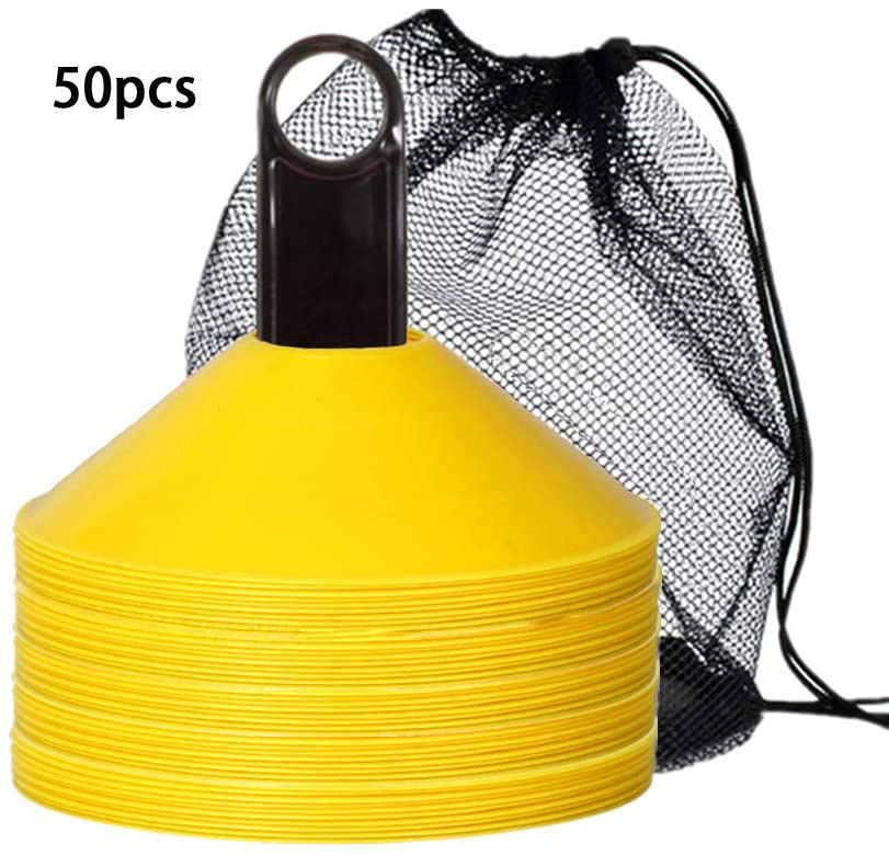 Conos de fútbol Disc Con con bolsa de transporte y soporte, marcadores de campo para entrenamiento de agilidad, conos deportivos, equipo de entrenamiento de fútbol, entrenamiento: Negro
