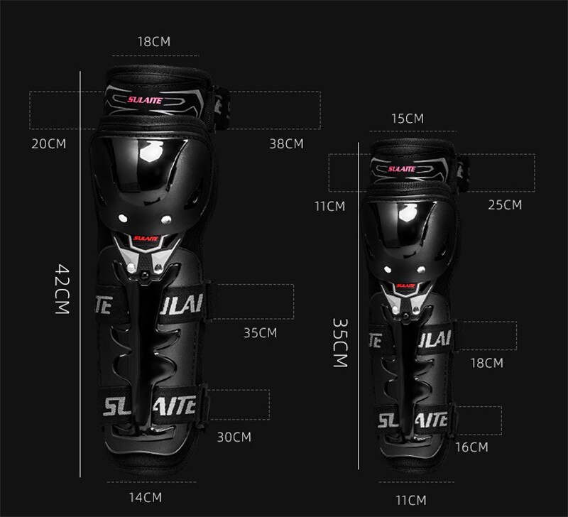 SULAITE 4Pcs Motorcycle Knee Elbow Pads Motocross Knee Protectors Shin Guards Protective Gears for Skiing Skating Racing Riding