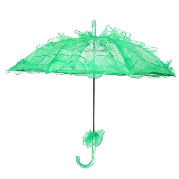 Stijlvolle Western Style Paraplu Kant Fleur Parasol Decoratie Bruiloft Bruid Paraplu: Green 56 x 58