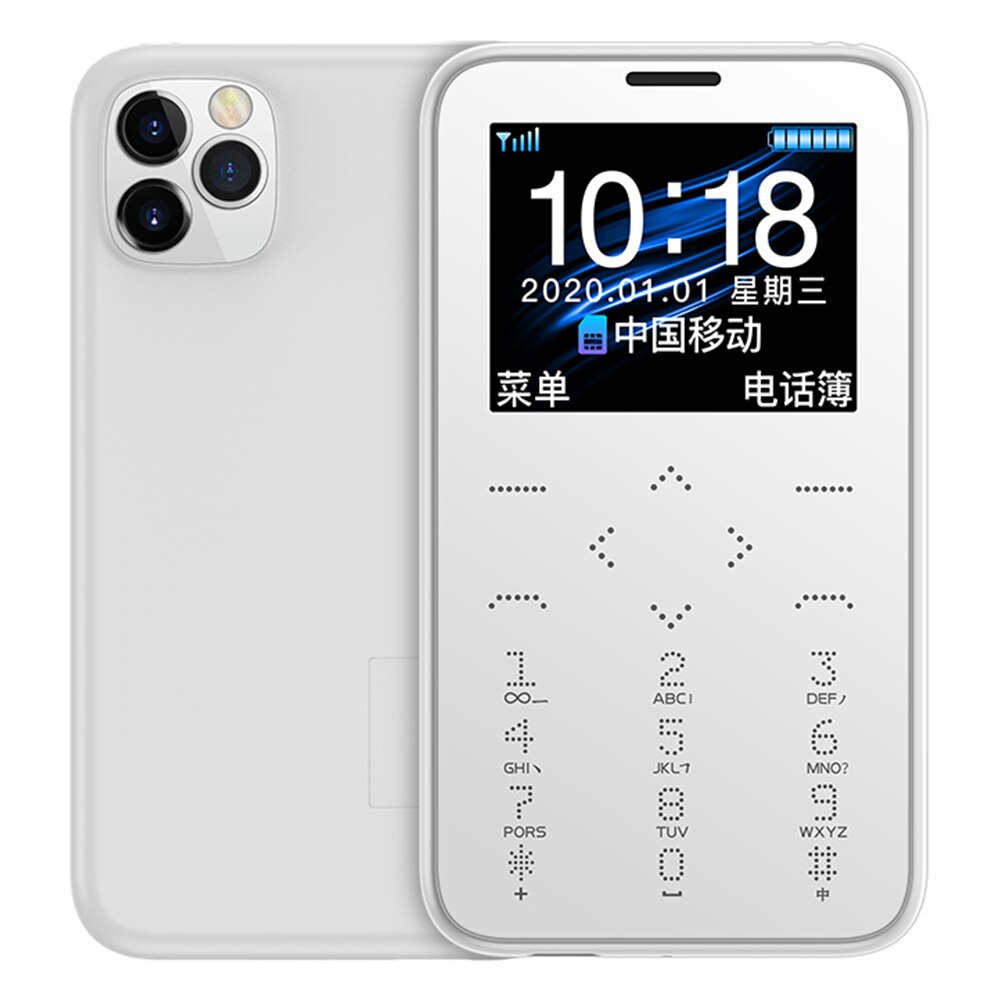 Soja 7s+  mini mobiltelefoner 1.5 "ips farve stor skærm fakkel kamera  mp3 hifi lyd lang standby bluetooth gsm børn mobiltelefoner: Hvid