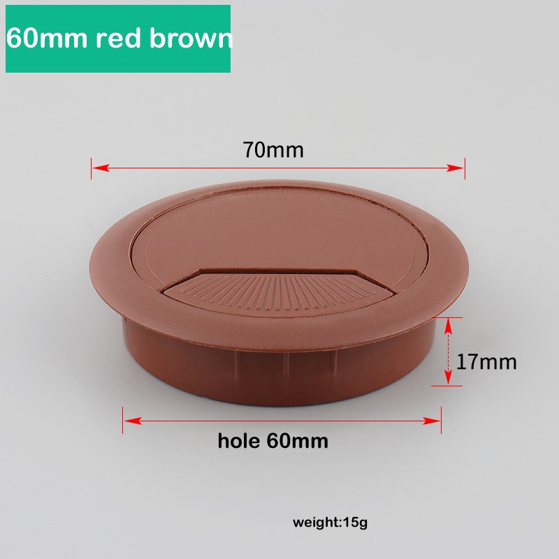 1PC Bureau Tafel Plastic Kabel Gat Cover 60/80mm PC Computer Bureau Ronde Draad Netjes Grommet kabel Organizer Kantoormeubilair: YELLOW