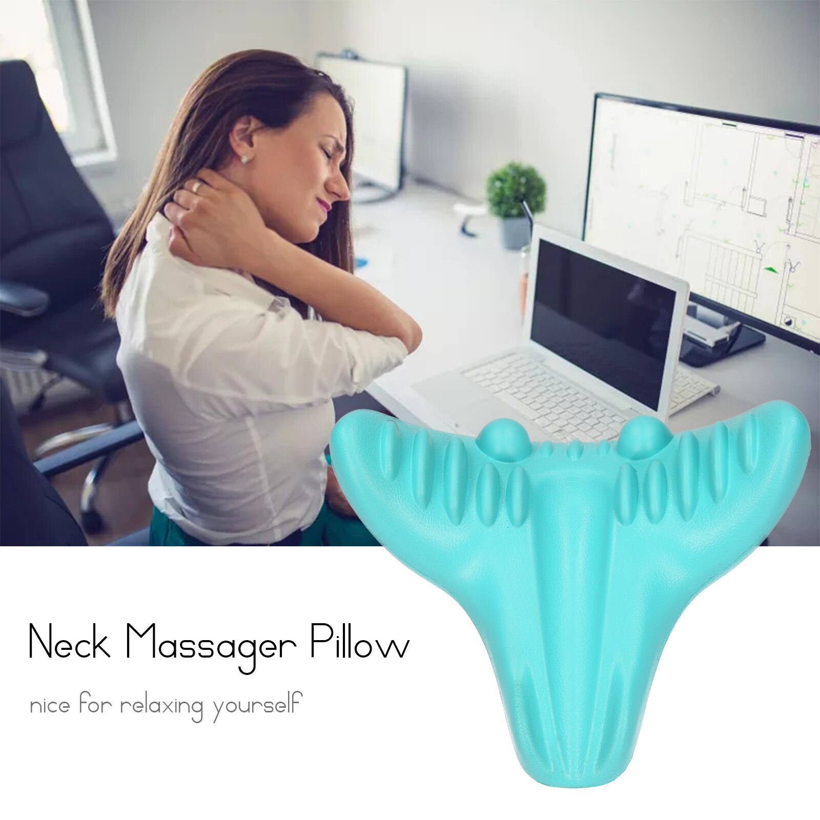 Neck Massager Relaxation Neck Pillow for Pain Relief Neck Shoulder Relaxer Neck Stretcher Neck Support Pain Relief Device