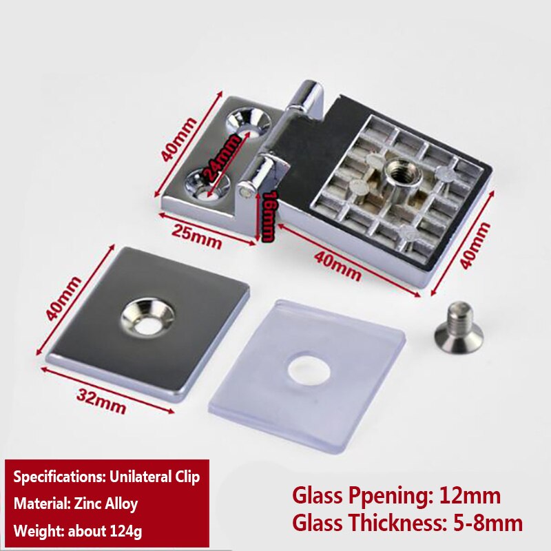 2Pcs Glass Hinge Hinge Opening Wine Cabinet Cabinet Glass Clip Display Cabinet Glass Cabinet Door Hinge