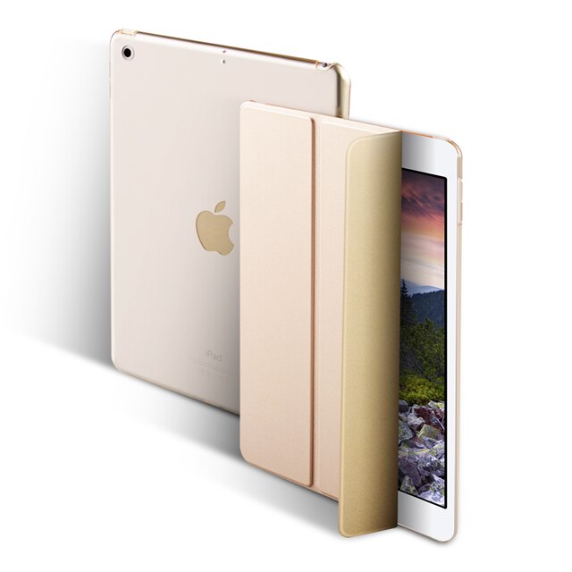 Fall für iPad Air 2 9,7 Ultra Dünne Magnetische Flip Stand PU Leder Funda für iPad 6 A1566 A1567 Smart abdeckung mit Auto Wake/Sleep-: Gold
