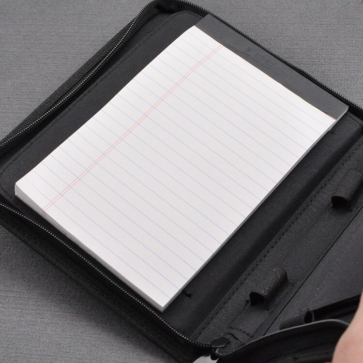 Business  a5 læder dokument taske kort taske portfolio lærred  a5 filmappe med lynlås genopfyldning journal planner notesbog 783