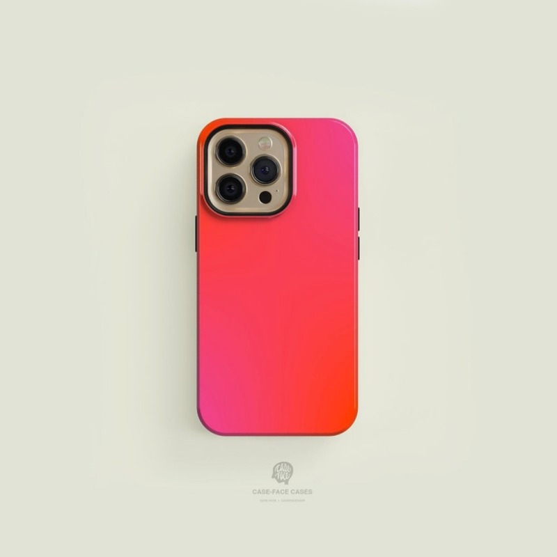 Funda con estampado degradado naranja y rosa para IPHONE 16ProMax 15 14 13 12 11 PRO Plus, fundas de teléfono magnéticas dos en uno de TPU acrílico: Para iPhone 12
