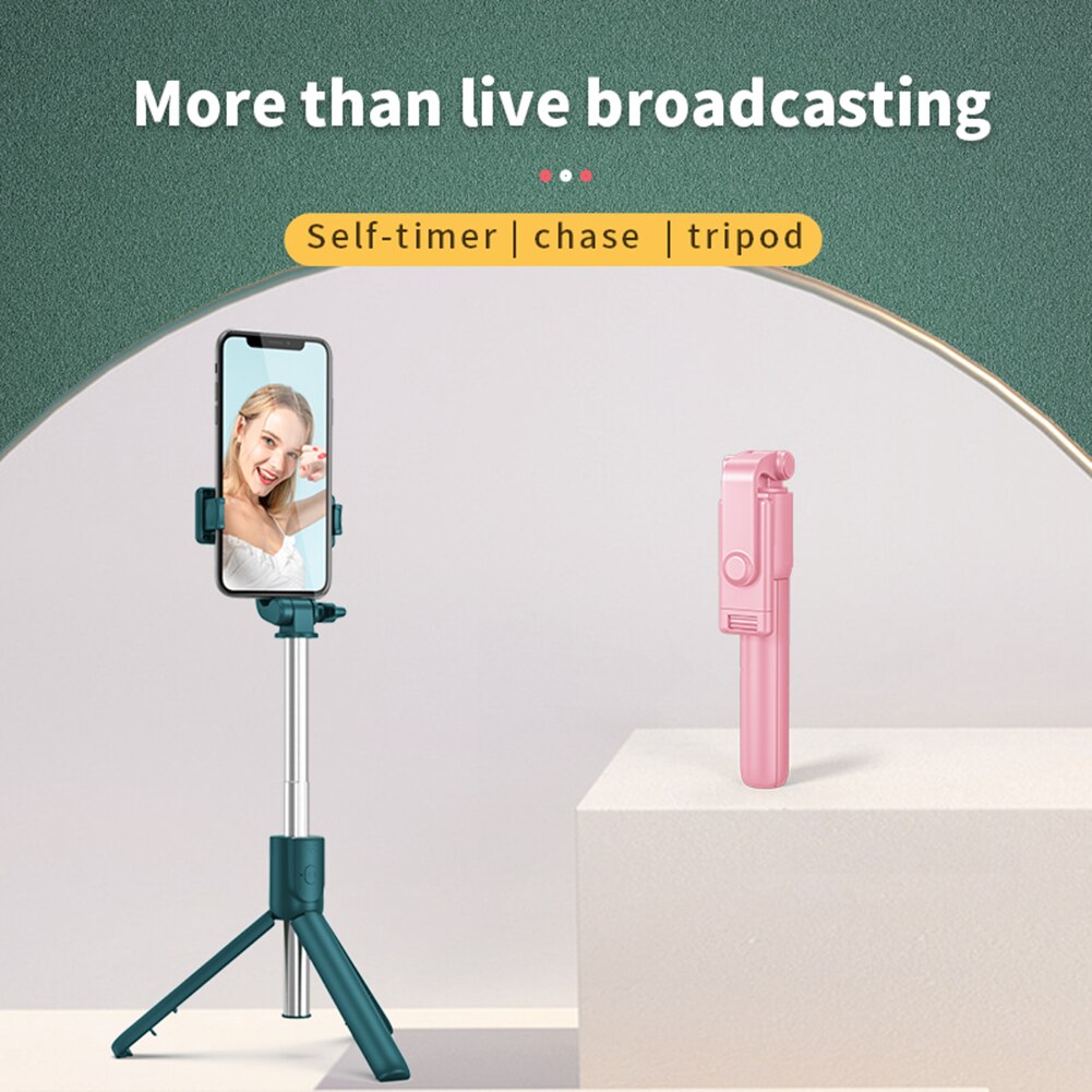 Kabelloser selfie-stick mit  r1 funktionen, handy-stativ, fernauslöser, ausziehbarer monopod-stativstabilisator für smartphones