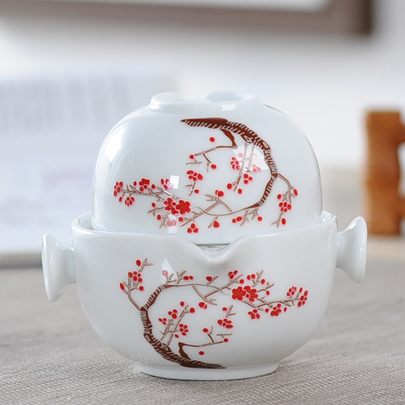 Ceramics Tea set Include 1 Pot 1 Cup, and easy gaiwan,Beautiful and easy teapot kettle,kung fu teaset