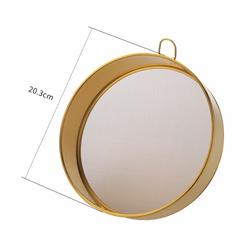 1/2Pcs Cuisine Rond Fine Maille Tamis Filtre À Farine Domestique Tamis à Farine En Acier Inoxydable Filtre à Thé De Cuisson Poudre De Cacao Tamis: 1pc gold L
